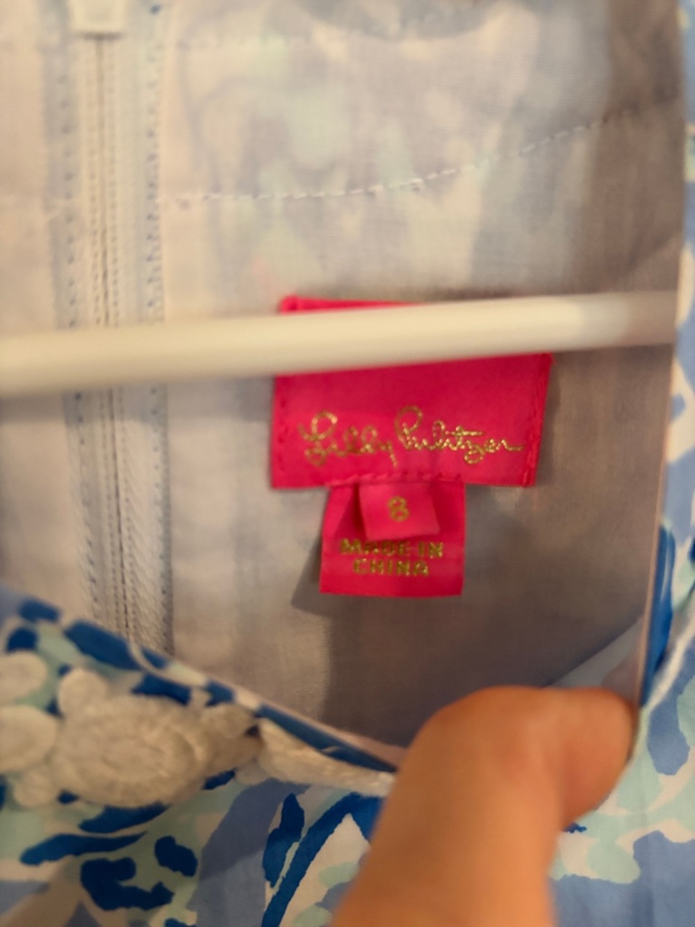 Lilly Pulitzer Floral Shift Dress with White Trim - Picture 2 of 3